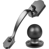 Elemake Front Door Lock Exterior/Interior Front Entry Handleset with Door Knob,Black